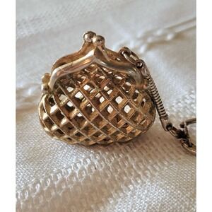 Antique Gold Purse Key Chain‎ True Vintage Estate Find Clasp Lock Bag Trinket